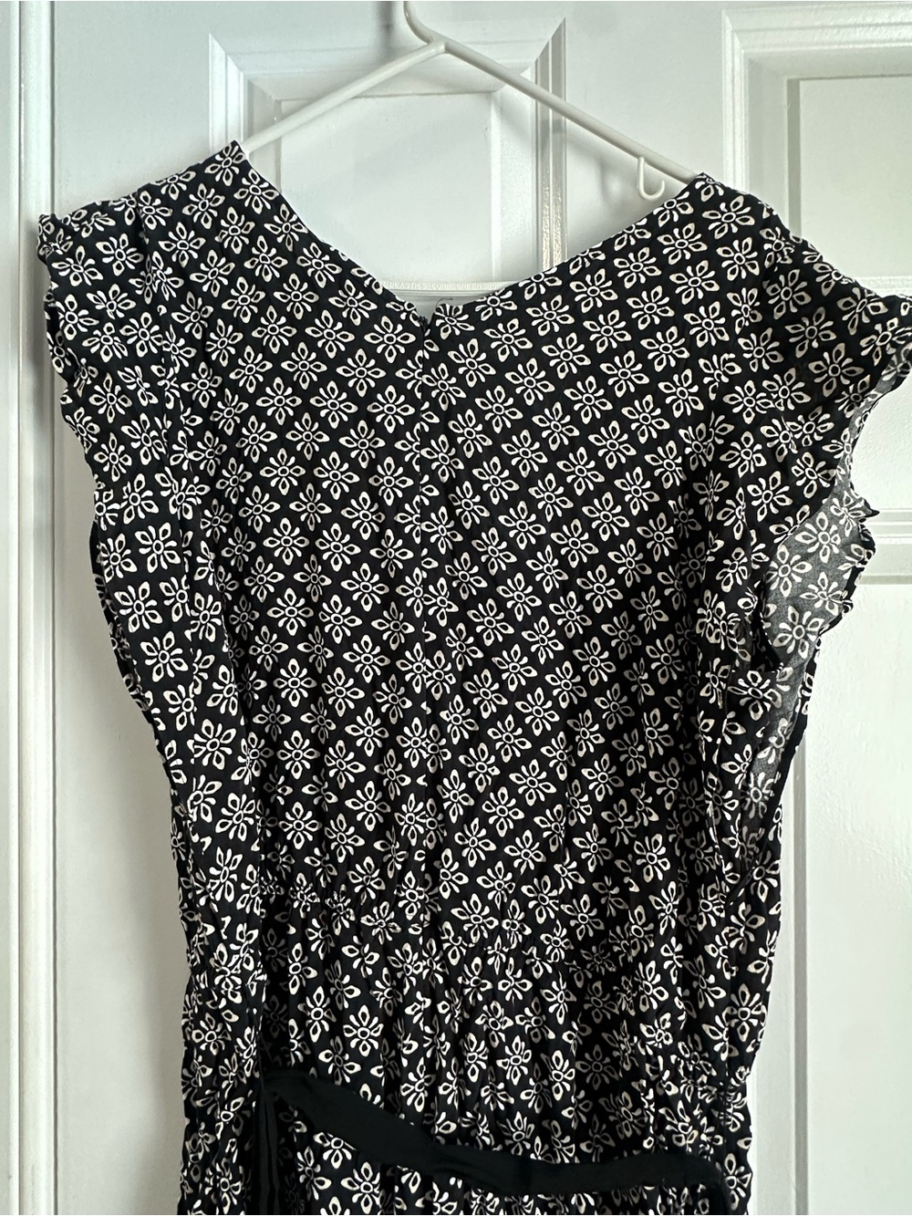 Ann Taylor Black and White Printed Jumpsuit